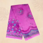 Chic Floral Pattern Saree in Vibrant Violet - Image 4