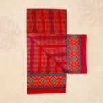 Classic Red Jamdani Pattern Printed Saree - Image 2