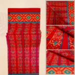 Classic Red Jamdani Pattern Printed Saree - Image 3