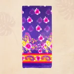 Classic Violet Floral Print Saree