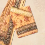 Sober Peach Floral Printed Kumari Luxury Three Piece - Image 3