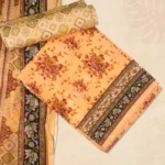 Sober Peach Floral Printed Kumari Luxury Three Piece - Image 5