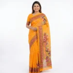 Charming Yellow Floral Print Saree