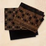 Classic Black Base Golden Floral Rajpori Three Piece