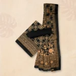 Classic Black Base Golden Floral Rajpori Three Piece - Image 2
