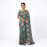 Elegant Floral Paste Design Print Saree