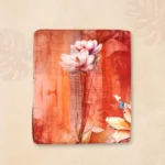 Fire Orange Lotus Artwork Digital Lawn Moslin Three Piece