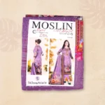 Light Violet Wild Floral Digital Lawn Moslin Three Piece - Image 5