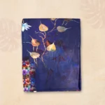 Navy Blue Base Water Lily Digital Lawn Moslin Three Piece - Image 3