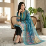 Pastel Blue & Black Stripe Joba Artwork Mayshuri Three Piece