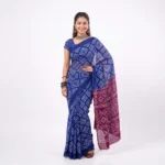 Radiant Navy Blue Chunri Printed Saree