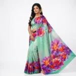 Serene Light Green Blossom Saree