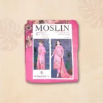 Soft Pink Floral Artwork Digital Lawn Moslin Three Piece - Image 5