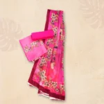 Soft Pink Floral Artwork Digital Lawn Moslin Three Piece - Image 6