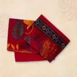 Vibrant Magenta Base Floral Rajpori Three Piece